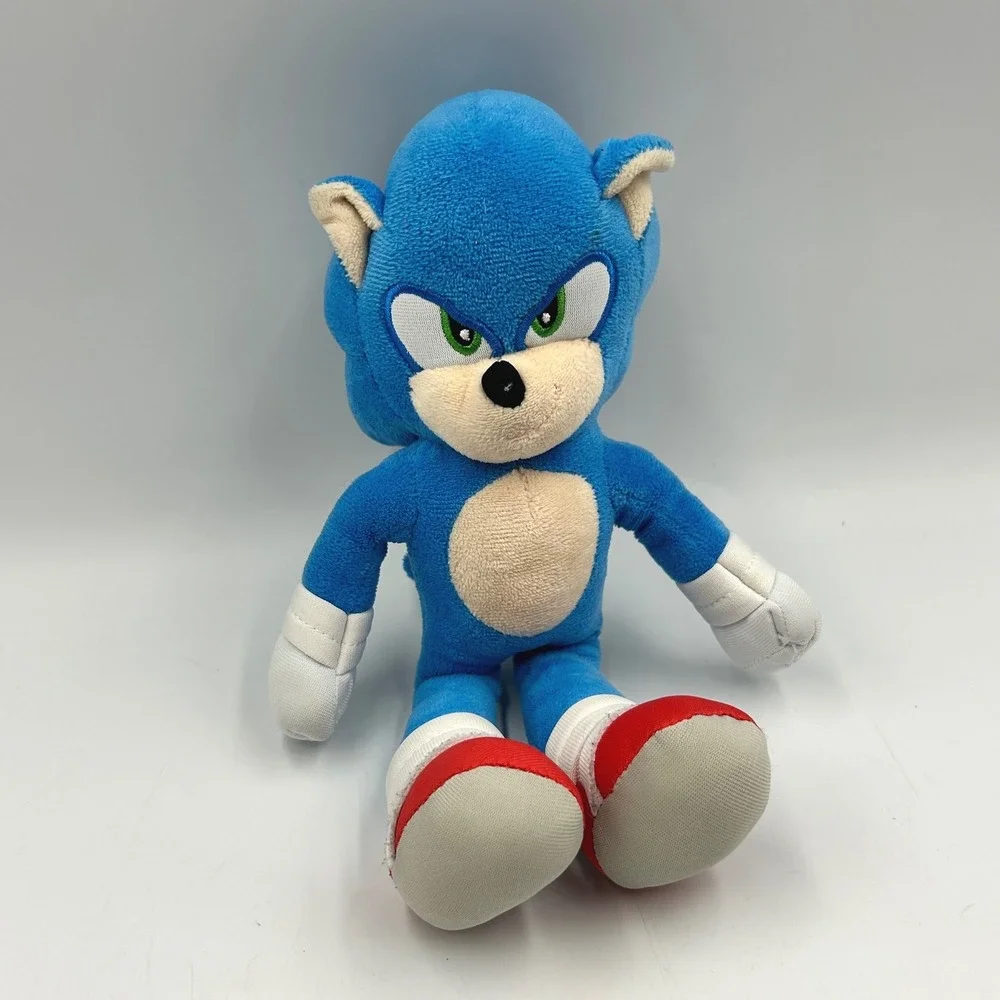 Sega Sonic the Hedgehog Plush Blue Small Movie Version EUC 10 T x 4 x 4 in